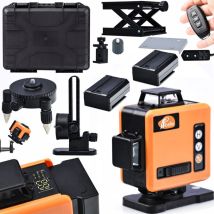 Rosfix Orange Tiger Rot16l-l – 16-linien Kreuzlinienlaser Mit Display & Fernbedienung 360° Grünlaser, Ip54, 25 m Reichweite Selbstnivellierend Profi-