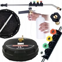 Rosfix Professional T-Racer Brosse cube 15' avec connecteur rapide 1/4' + Lance pour nettoyeur haute pression 1/4' coudée 15°, 5 buses + Pistolet à