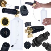 Rosfix Set S0401 Schaumsprüher 1000 ml + Adapter – 1/4" F Düse 1,23 mm Messing & Edelstahl Ersatzteil Für Hochdruckreiniger Bosch Altmodell 220 bar, 