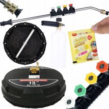 Rosfix T-Racer 1 brosse cube + lance nettoyeur haute pression 1/4', coudée, 15 + 5 buses et poignée + pistolet à mousse 1000ML + poudre moussante 6G