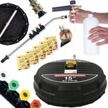 Rosfix T-Racer 1 brosse cube + Lance pour nettoyeur haute pression 1/4'', coudée, 15 + 5 buses et manche + Pistolet à mousse 1000 + 5x Poudre à