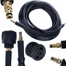 Rosfix Tuyau haute pression 10 m Click-Click pour nettoyeur haute pression Kärcher K2 K3 K4 K5 K6 K7 + Rallonge de tuyau haute pression Kärcher Quick