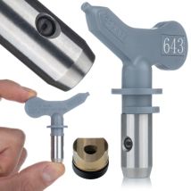 Rosfix Ultraheavy 643 Sprühdüse – 30 cm Sprühbreite, Für Spachtel & Glättmasse Hochdruck, Graues Nickelmetall Kompatibel Mit Graco, Wagner, Titan 