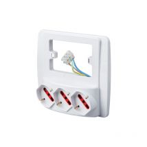 Rosi RS94132 multipresa da parete colore bianco con 3 prese Schuko bivalenti 10/16A compatibile con tutte le placche 3 posti serie emilia smart Made