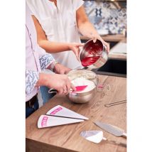 RÖSLE Pink Charity Edition Spatola Marisa, Utensile da Cucina per la Preparazione e la Cottura degli Alimenti, in Robusto Silicone, 26 cm, Acciaio
