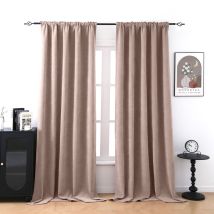 Rosnek Rideaux Occultants En Chenille 510gsm 132x244cm Rose - Lot De 2 Thermique Anti-bruit