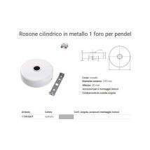 Rosone Cilindrico In Metallo Satinato 1 Foro Per Lampade Pendel FAI 1159/SA/F