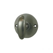 Rosone di chiusura in acciaio nichelato.