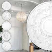 Rosone di stucco - Rosone da soffitto in schiuma dura pu, robusto Hexim Perfect Series 1: B3008 - ø 715 mm