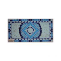 Rosone in vetro murano frozen blu 33X66 rivestimento bagno cucina