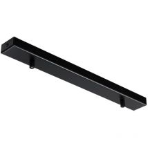 Binario Rettangolare Multicavo 2 Luci In Ferro Laccato Nero 50 Cm