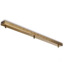 Rosone rettangolare multicavo in ferro bronzato 3 fori H.3 - L.70 x 5