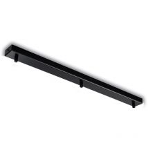 Bonetti Illumina - Rosone Rettangolare Multicavo In Ferro Nero Con 3 Fori H.3 - L.70 X 5
