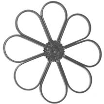 Decoro a fiore - Altezza 380x380mm ferro piatto sezione 12x6mm - Ferro battuto - Saldatura