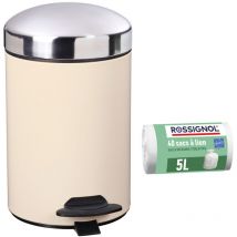 Poubelle de salle de bain à pédale 3L et 40 sacs poubelle 5L - bonny Rossignol