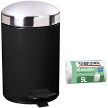 Poubelle de salle de bain à pédale 3L et 40 sacs poubelle 5L - bonny Rossignol