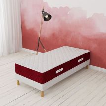 Elite Mattress - Ensemble 120x200 rosso Sommier + Matelas Hauteur 25cm