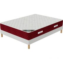 Elite Mattress - Ensemble 160x200 rosso Sommier + Matelas Hauteur 25cm