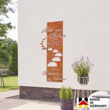 Home Deluxe - Rost Gartenschild steiniger weg - Made in Germany Edel Rost Garten Gartenschild