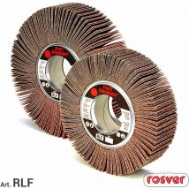 Rlf ruota ruote lamellari con flange in tela abrasiva foro 54 grana: 60 - diametro: 165 - altezza: 50 - Rosver