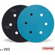 Vdz dischi abrasivi velcrati allo zirconio per inox legni duri e metalli grana: 60 - diametro: 150 mm - Rosver