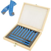 Rosvola 11 Pièces Tour Tournage Fraisage Outil De Coupe Ensemble 12 mm Pointe En Carbure Cémenté Embout Brasé Alésage Soudage Fraise pour Tours CNC