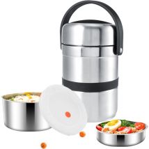 Rosvola 1,8 l Récipient Isotherme en Acier Inoxydable, Boîte Isotherme avec Isolation Thermique et Joint en Silicone pour Repas Chaud Maison Bureau