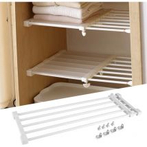 Rosvola - tagère de Placard Telescopique en Métal Etagere de Rangement Réglable sans Perçage Organiseurs de Armoire Separateur Stockage Rack pour