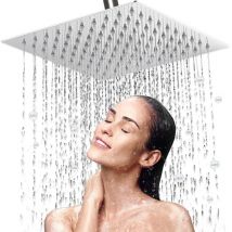 Rosvola - Pommeau de douche à pluie en acier inoxydable 304 Inox – Douches fixes avec jets en silicone anti-calcaire – Carré 50 x 50 cm