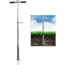 Rosvola Sonde de Sol de 105 cm, sonde d'échantillonnage de Sol en Acier Inoxydable avec pédale et Sacs d'échantillons réutilisables, Kits de Test de