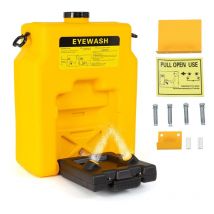 Station de lavage des yeux 53L Station de lavage des yeux d'urgence de sécurité murale rechargeable de 14 gallons pour Laboratoire - Rosvola