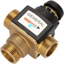Rosvola - Thermostat-Mischventil – 3-Wege-DN20-Außengewinde, Messing-Thermostat-Mischventil für Solar-Warmwasserbereiter-Ventile