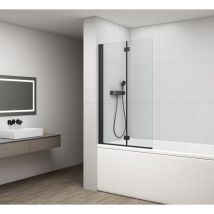Polysan - rota black Écran de bain 900mm, verre clair