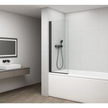 Polysan - rota black écran de bain pivotant 750mm, verre clair