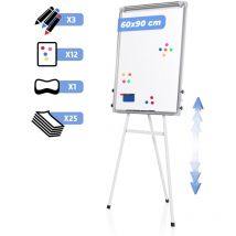 Jago Rotafolio - 60x90cm, Marco de Aluminio, Altura Ajustable, Brazos Extensibles, Bandeja y Accesorios - Pizarra Magnética con Caballete, Tablero