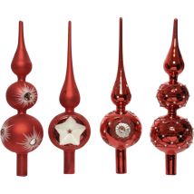 Baumspitze Weihnachtsrot 31 cm – Glas – verschiedene Motive – 170179