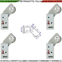 Rotello 4 Pezzi Contatti Antifurto Contro il Sollevamento di Tapparelle la Rotella Antiusura Spinta da Molla Con la Gammes Muove lo Switch che Genera