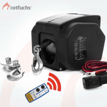Elektrische Seilwinde 12v für Bootstrailer mit Funkfernbedienung – 4990 Kg Zugkraft, Bootswinde elektrisch, Winde Seilzug Stahlseil Schwarz