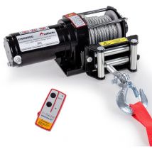 Elektrische Seilwinde 12V mit Funkfernbedienung – 1360 kg / 3000lbs Offroad Motorwinde Seilzug Elektrowinde, 9,2 m Stahlseil, Schwarz - Rotfuchs