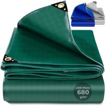 Premium Abdeckplane mit Ösen, 700 g/m² pvc RipStop-Gewebe Reißfest & Wasserdicht Universell für Pool, lkw, Holz Gartenmöbel Abdeckung, Schutzplane,