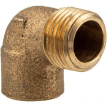 Rotguss-Lötfitting Winkel 90°, 18 mm x 1/2 Zoll ag - Typ 4092G, dvgw