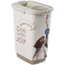Mypet Cody Récipient pour Aliments pour Animaux Domestiques de 25 l avec Couvercle et Dispositif Verseur, Plastique (pp) sans bpa, Anthracite/Blanc,