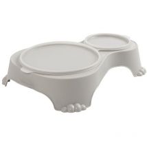 MyPet Sally Double bol alimentaire with lid, Plastic (pp) BPA-free, sand, 1l + 0.28l (32.0 x 23.7 x 7.0 cm) - Rotho