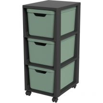 Rotho - jive Cassettiera a torre con ruote 3x 16L Verde