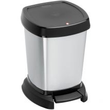 Poubelle à pédale Rotho Paso 6L Argent/Métallique