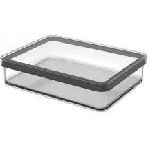 Loft - Bocal rectangulaire avec couvercle et joint, alimentaire, de boîte de rangement, de ustensiles de cuisine, organisateur - Plastique sans bpa