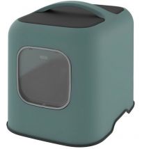 Maison toilette pour chat 57 x 39 x 40 cm - Bac a litiere - Vert de Gui - Rotho