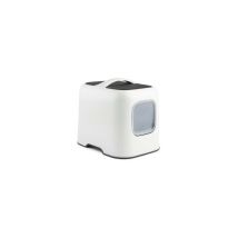 Maison toilette pour chat 57 x 39 x 40 cm - Bac a litiere - Blanc de Gui - Rotho