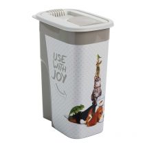 Flo Box de pet food de 4.1l with lid, Plastic (pp) BPA-free, anthracite/white, 4.1l (19.5 x 13.6 x 27.0 cm) - Rotho