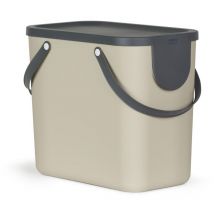 Rotho Albula System de séparation de déchets 25l pour la cuisine, plastique sans BPA (PP), brun/anthracite, 25l (40.0 x 23.5 x 34.0 cm)